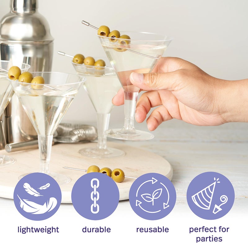 MATANA 48 Premium Plastic Martini Cocktail Glasses, 7 Oz - Elegant, Sturdy & Reusable - Manhattan, Margarita, Cosmopolitan, Desserts - Weddings, Birthdays, Christmas, Garden Parties - Image 5